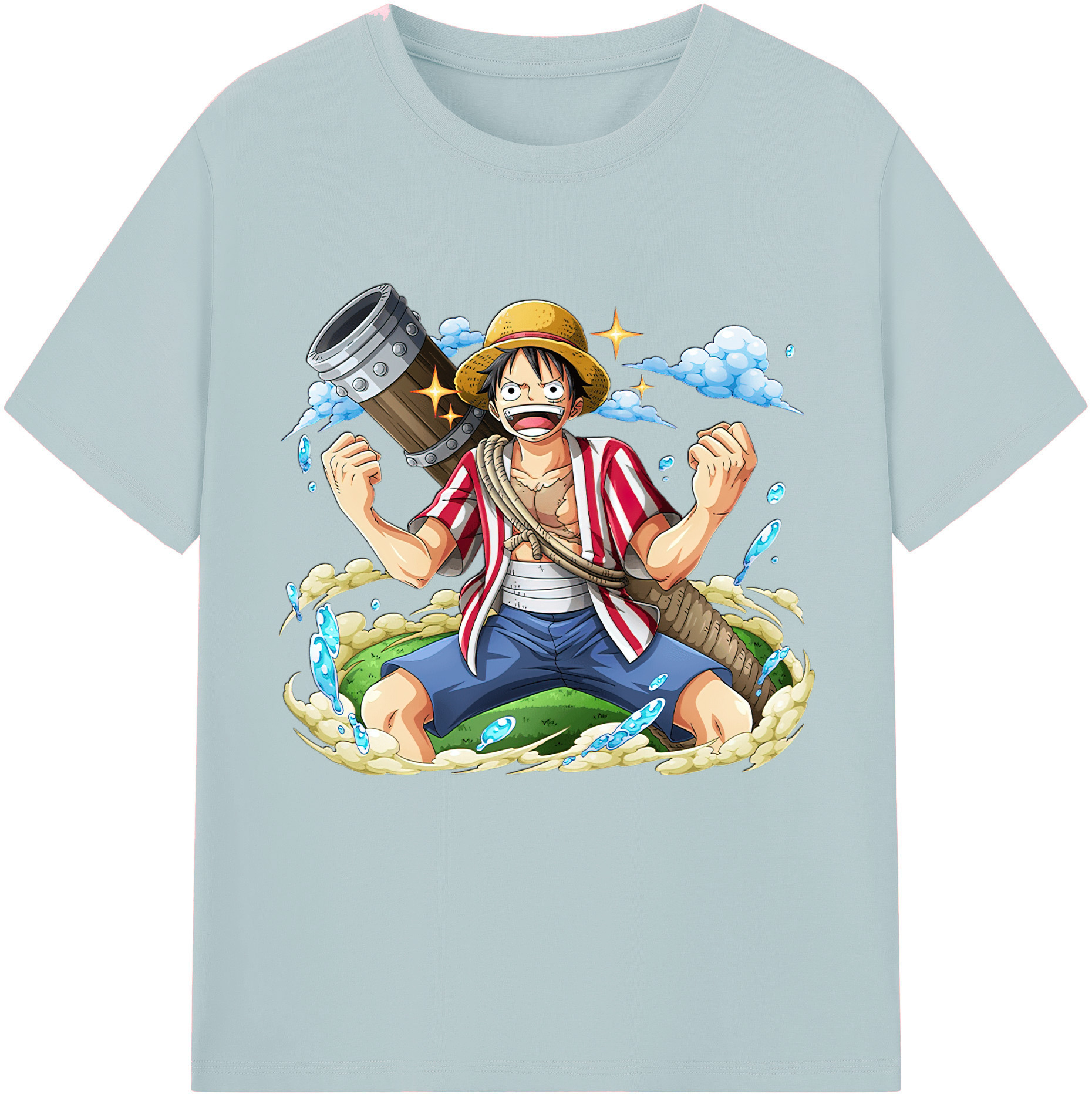 ワンピース モンキー・D・ルフィ ONE PIECE Monkey D. Luffy 綿100％半袖Tシャツ（フロントプリント）